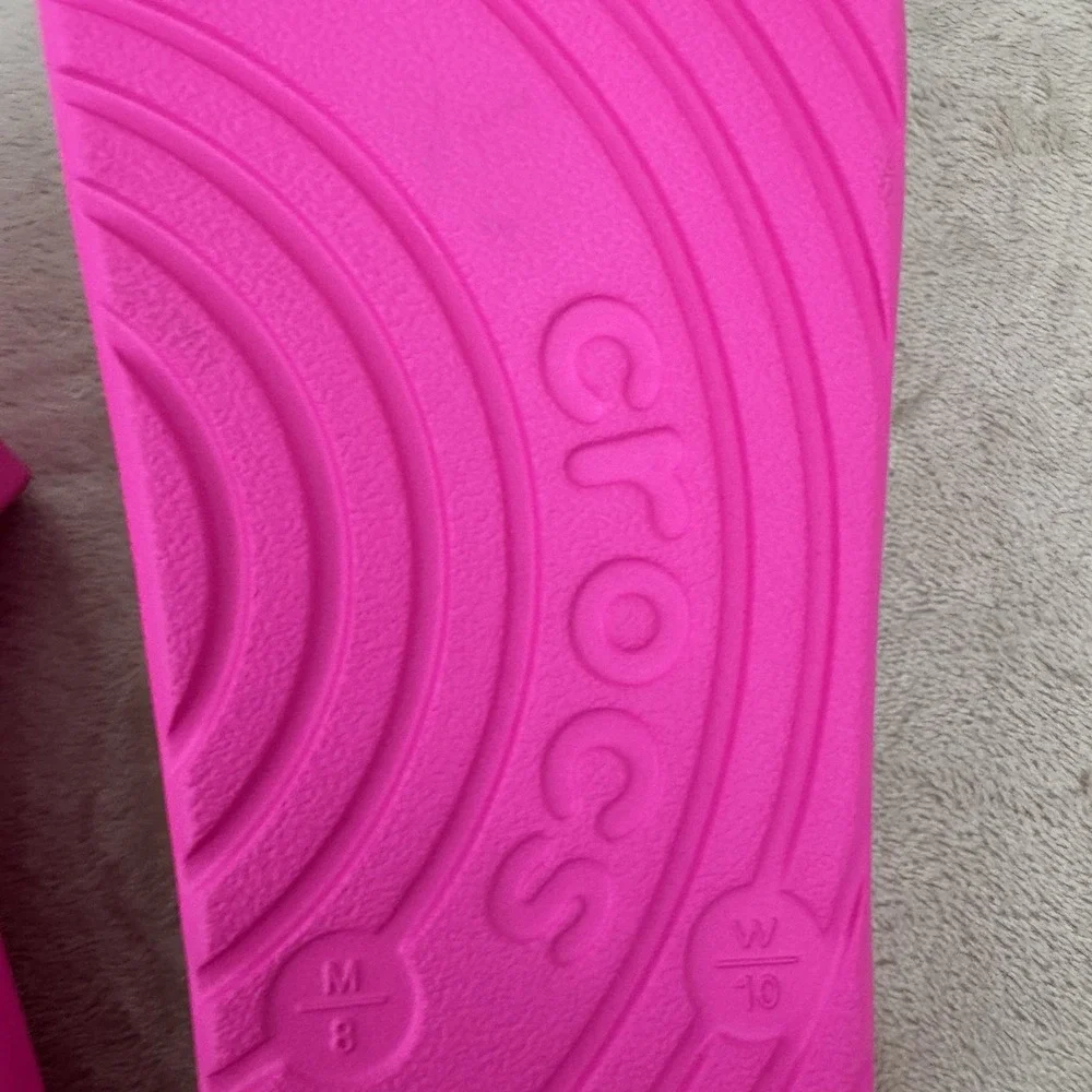 Crocs Slide Pink Crush M8 W10 Unisex Sandals 210088-6TW NWT